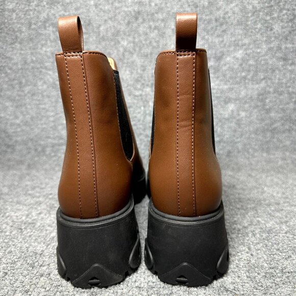 Coach Reid CM588 Women's US 11B Bootie Walnut Leather Round Toe Chelsea Boots - Picture 4 of 10